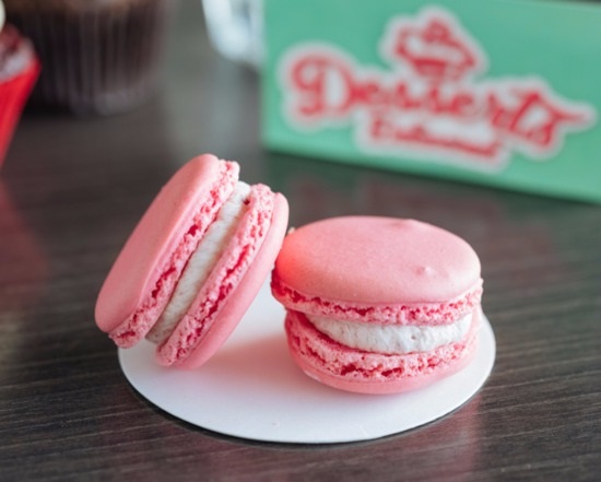 Raspberries and Cream Macaron (GF) - Desserts Delivered